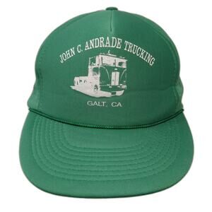 Otto Trucker Green One Size Snapback John C Andrade Trucking Galt CA Semi Hat